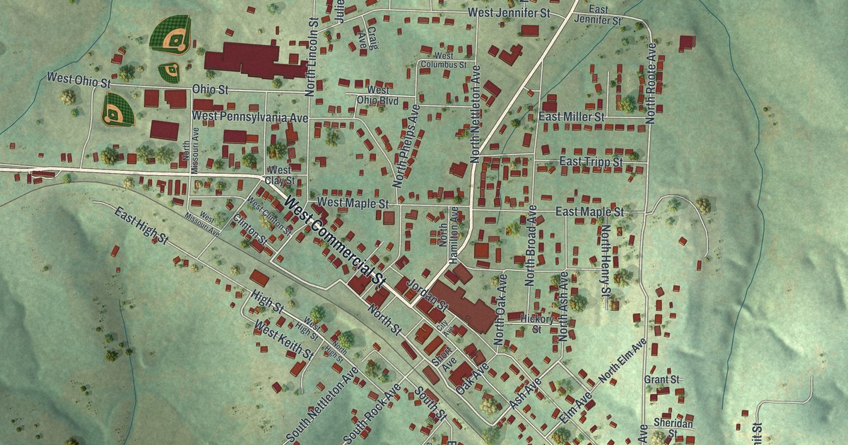 Map of Mansfield, Missouri in 2026
