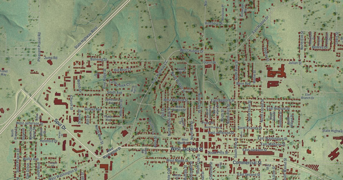 Map of Marshfield, Missouri in 2026