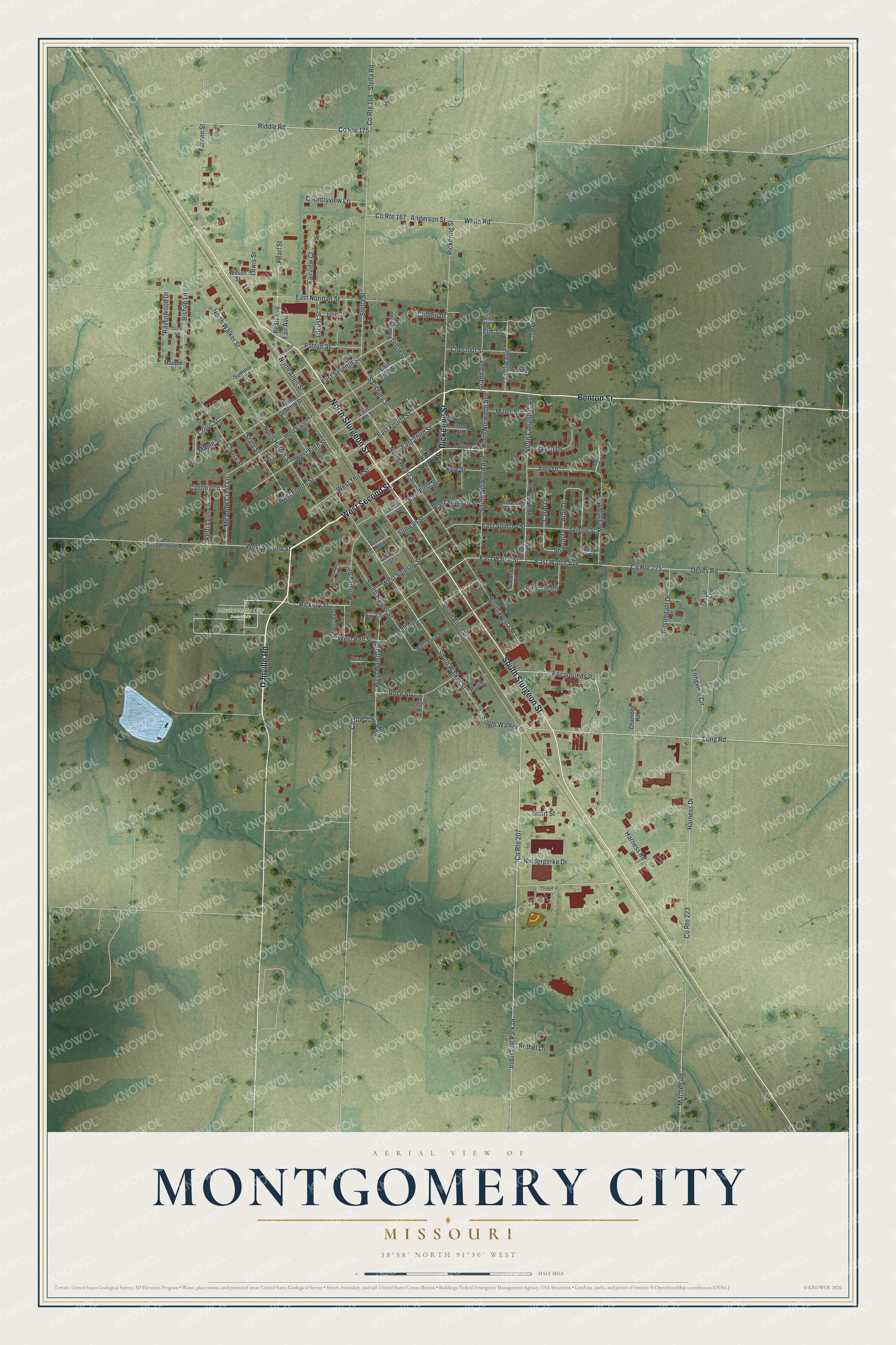 Watermarked full-map preview of Montgomery City, Missouri