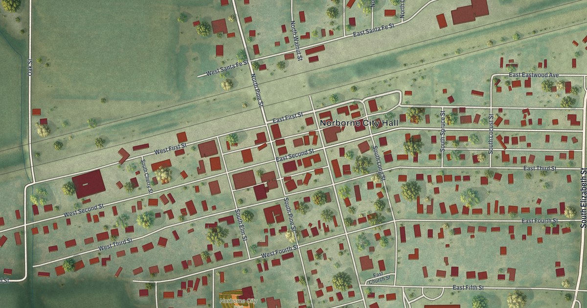 Map of Norborne, Missouri in 2026