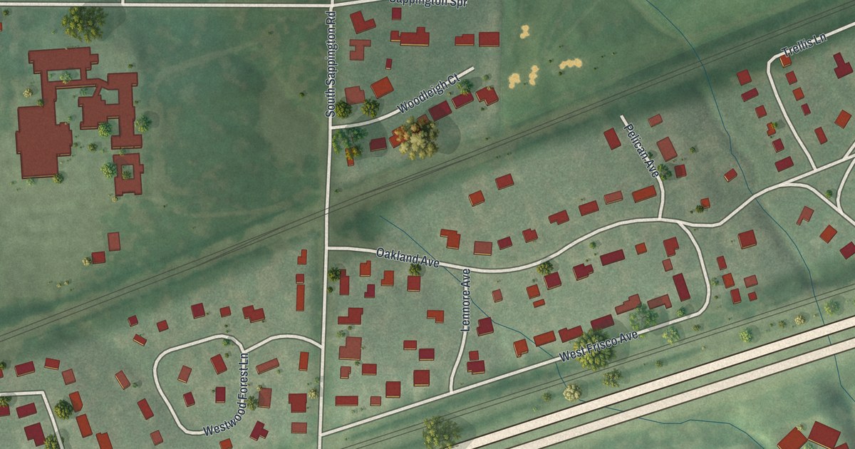 Map of Oakland, Missouri in 2026