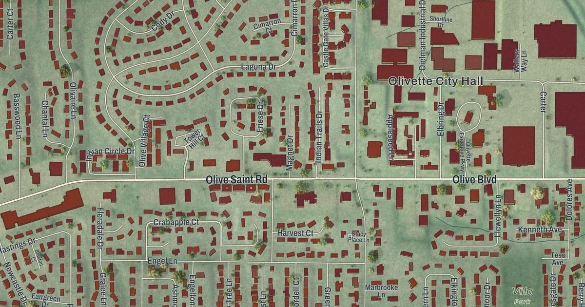 Map of Olivette, Missouri in 2026
