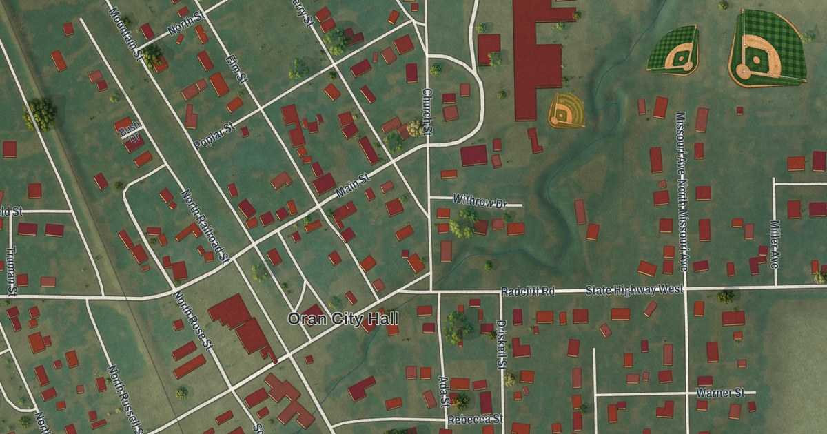 Map of Oran, Missouri in 2026