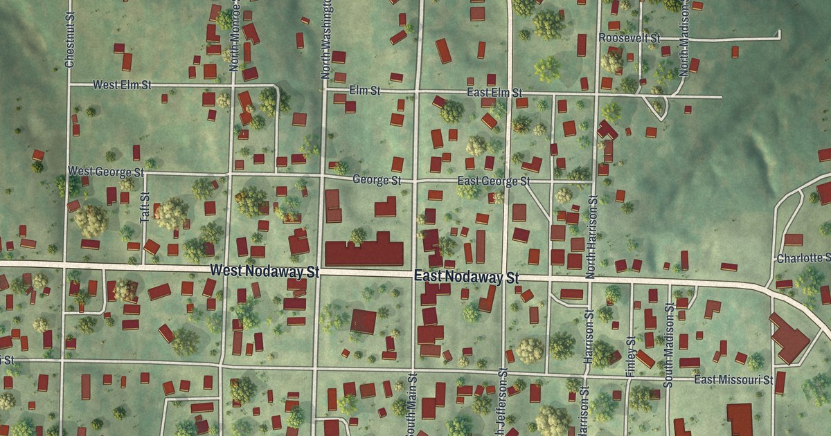 Map of Oregon, Missouri in 2026