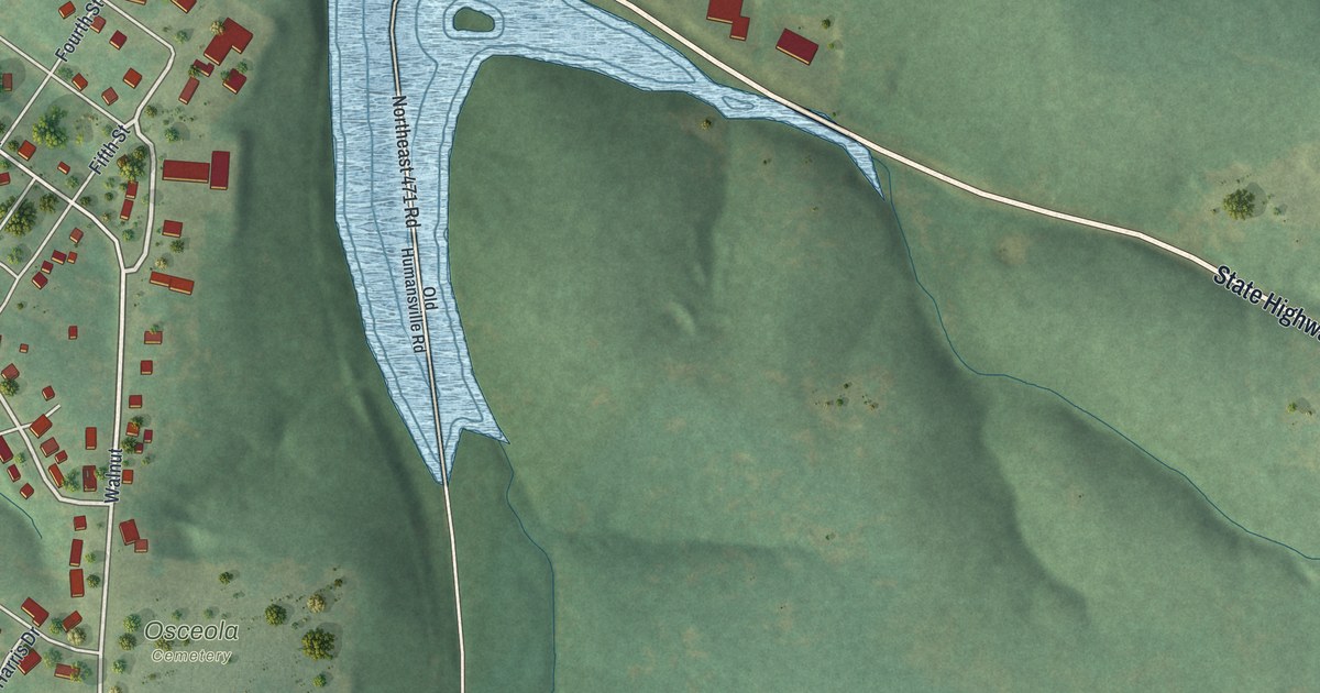 Map of Osceola, Missouri in 2026