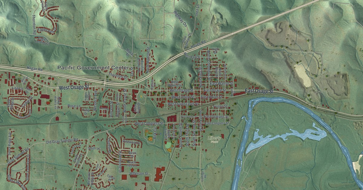 Map of Pacific, Missouri in 2026