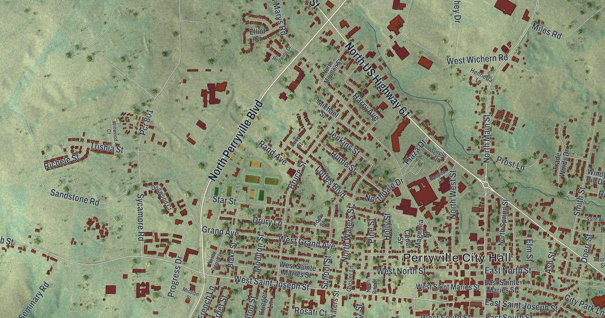 Map of Perryville, Missouri in 2026