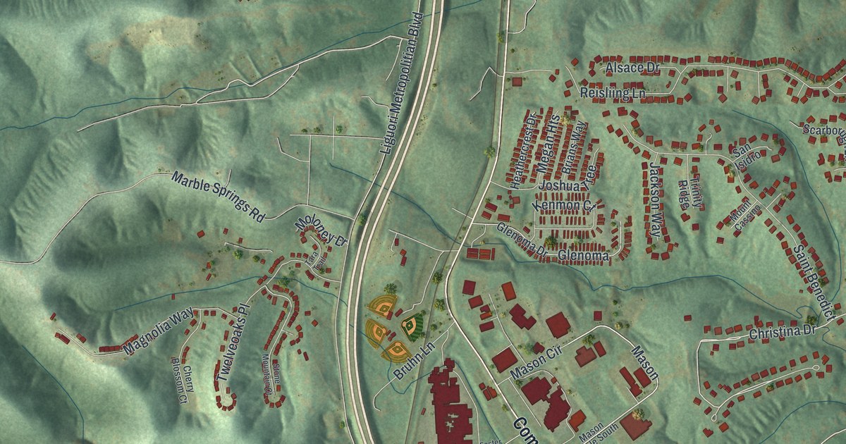 Map of Pevely, Missouri in 2026