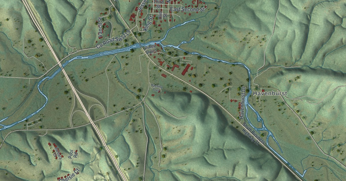 Map of Pineville, Missouri in 2026