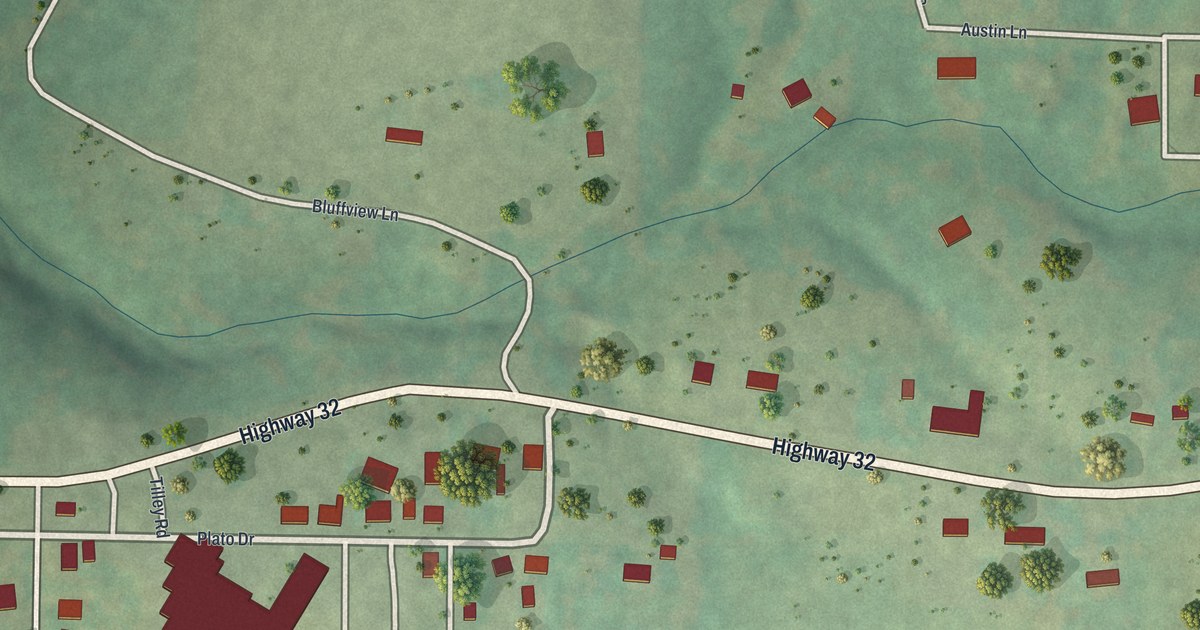 Map of Plato, Missouri in 2026