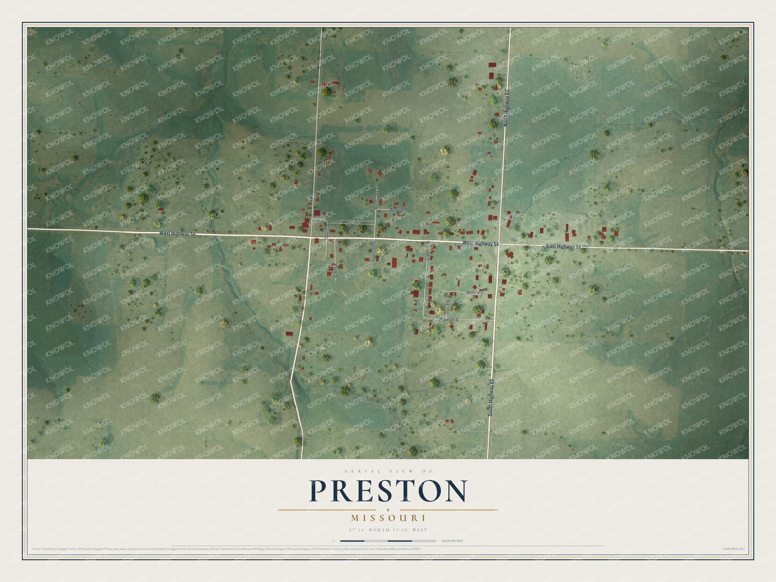 Watermarked full-map preview of Preston, Missouri