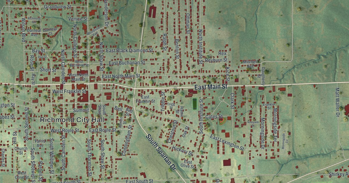 Map of Richmond, Missouri in 2026