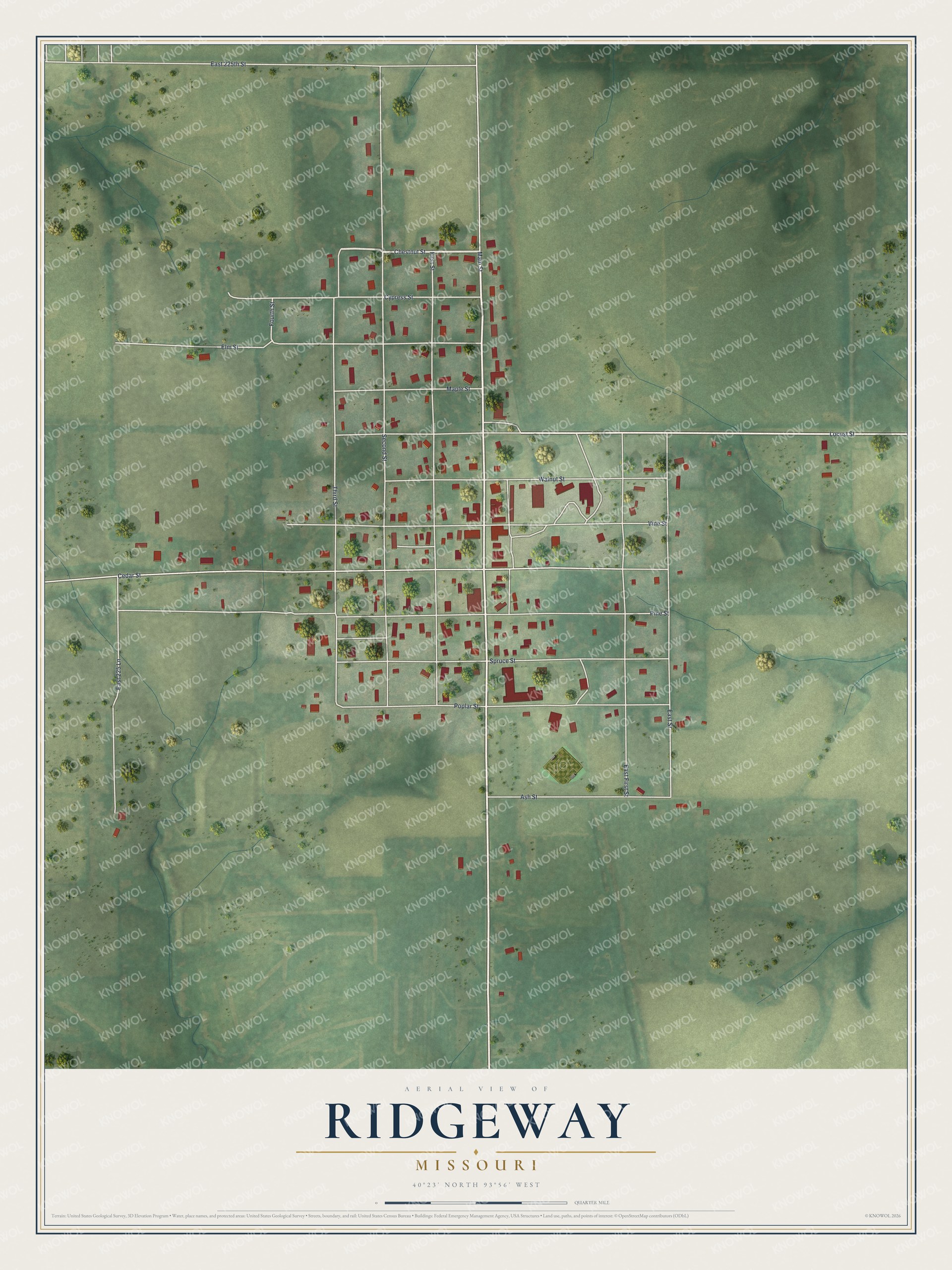 Watermarked full-map preview of Ridgeway, Missouri