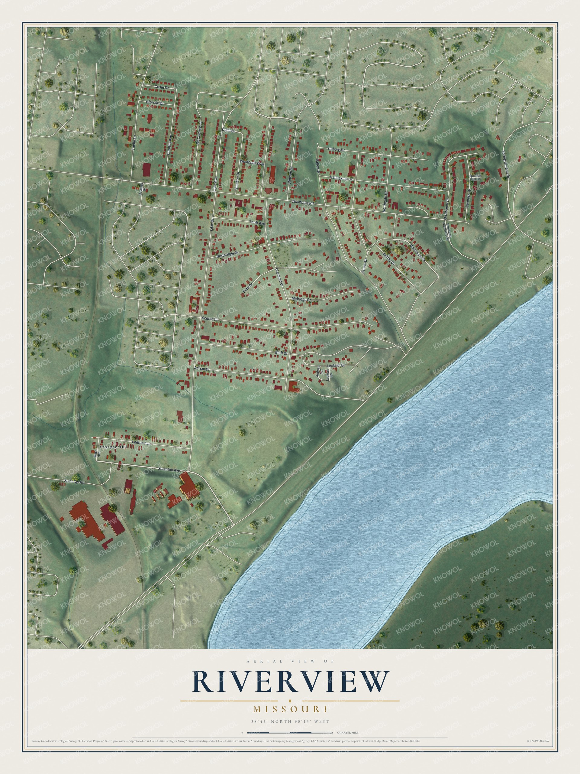 Watermarked full-map preview of Riverview, Missouri