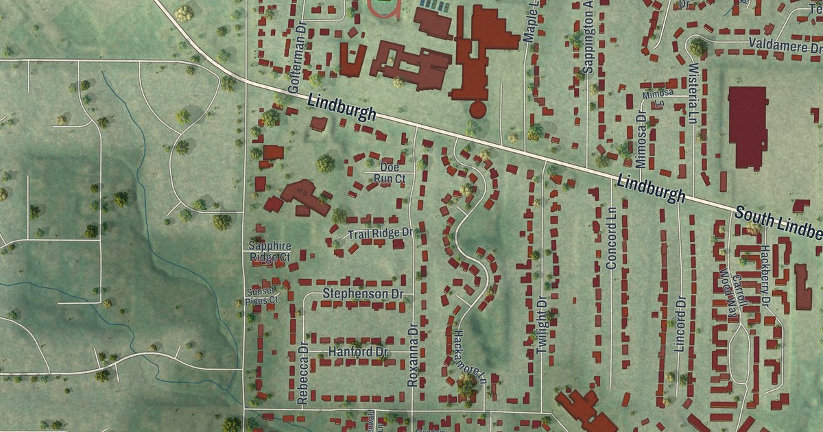 Map of Sappington, Missouri in 2026