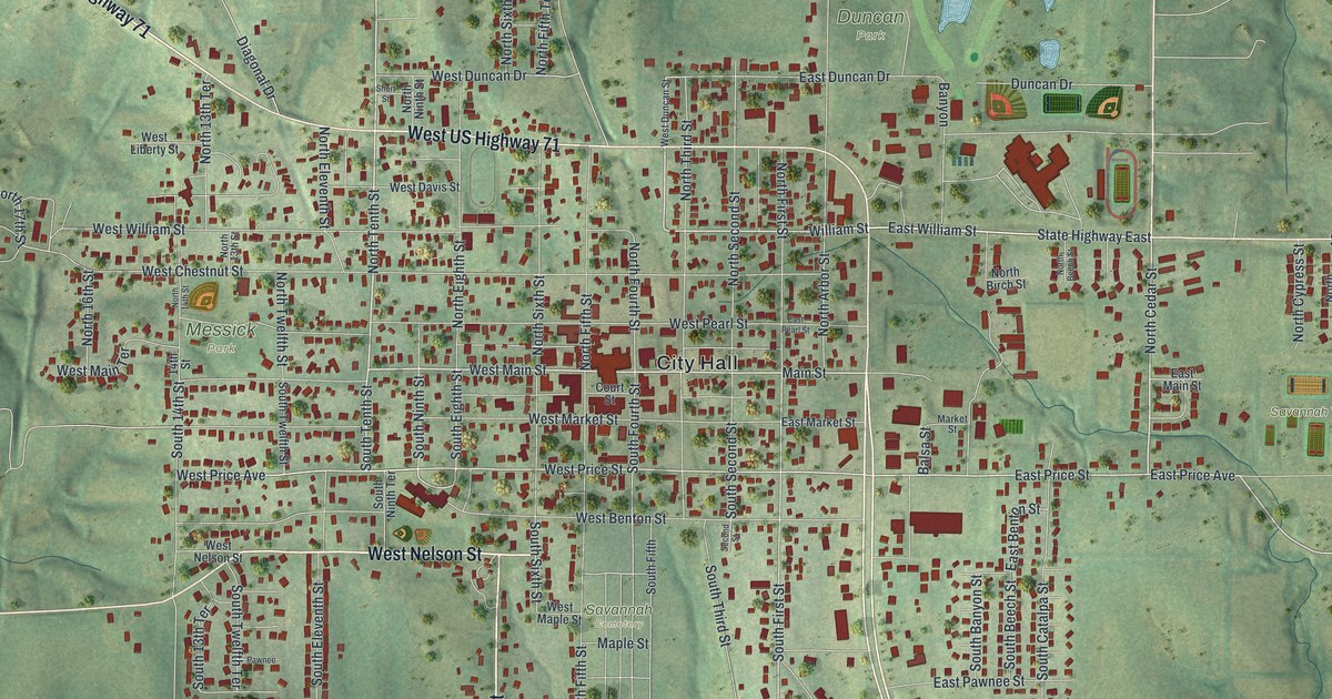 Map of Savannah, Missouri in 2026