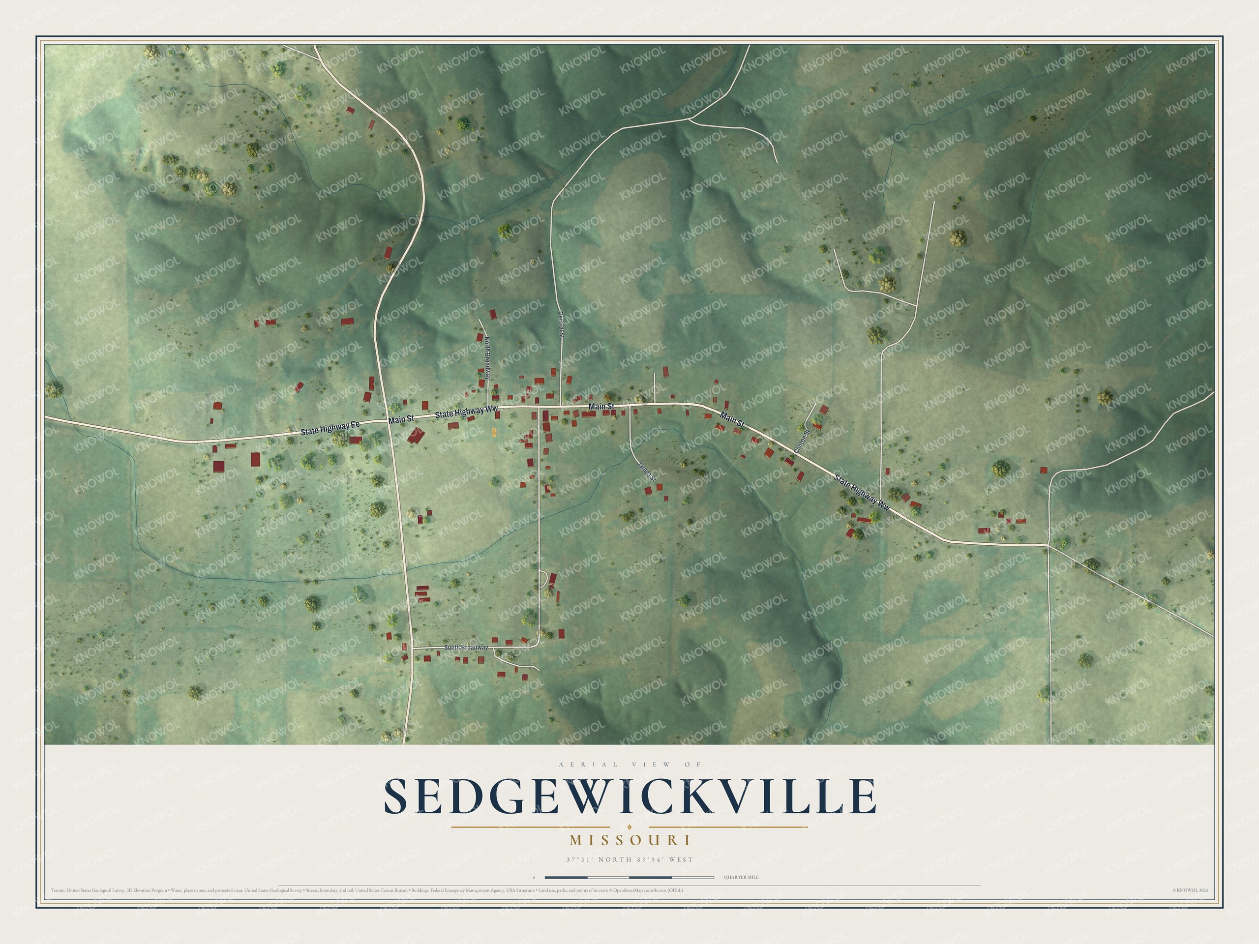 Watermarked full-map preview of Sedgewickville, Missouri