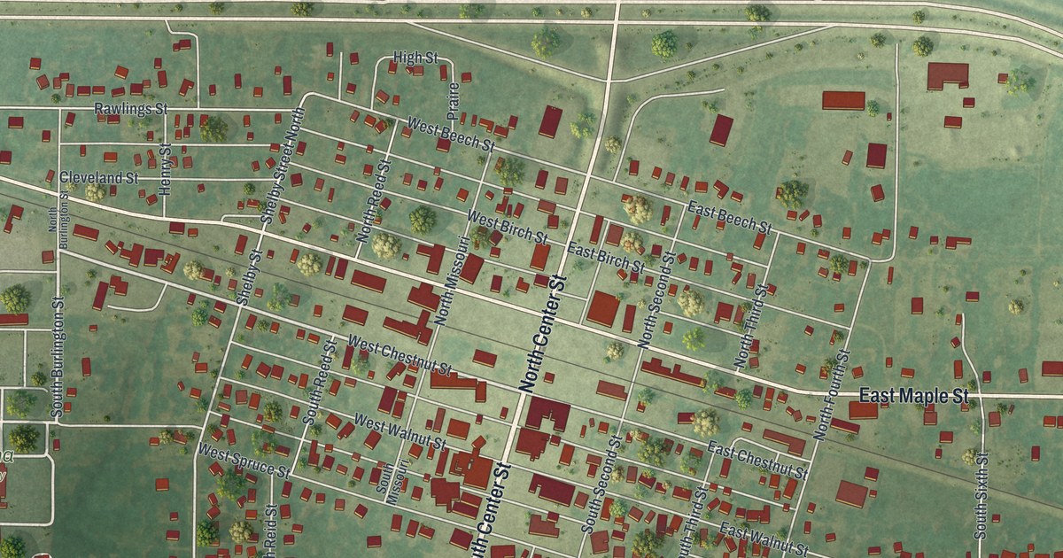 Map of Shelbina, Missouri in 2026