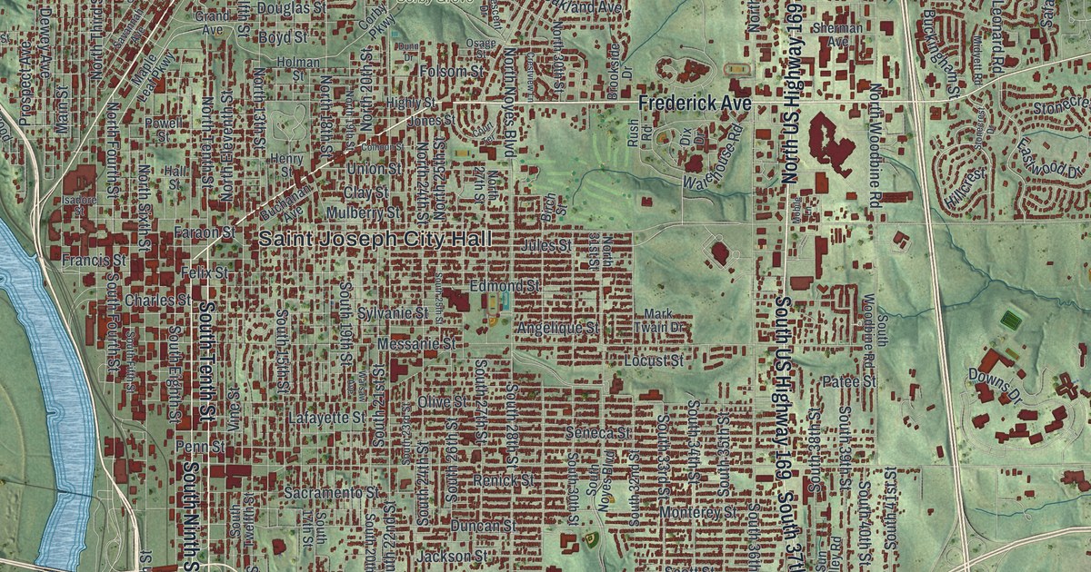 Map of St. Joseph, Missouri in 2026