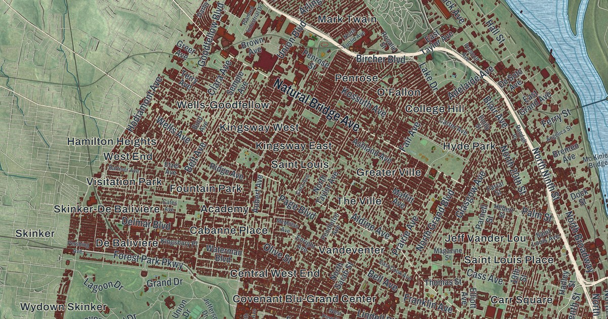 Map of St. Louis, Missouri in 2026