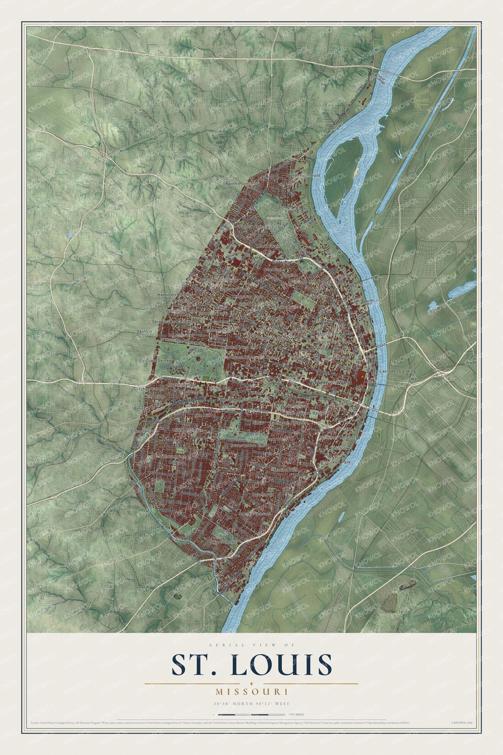 Watermarked full-map preview of St. Louis, Missouri