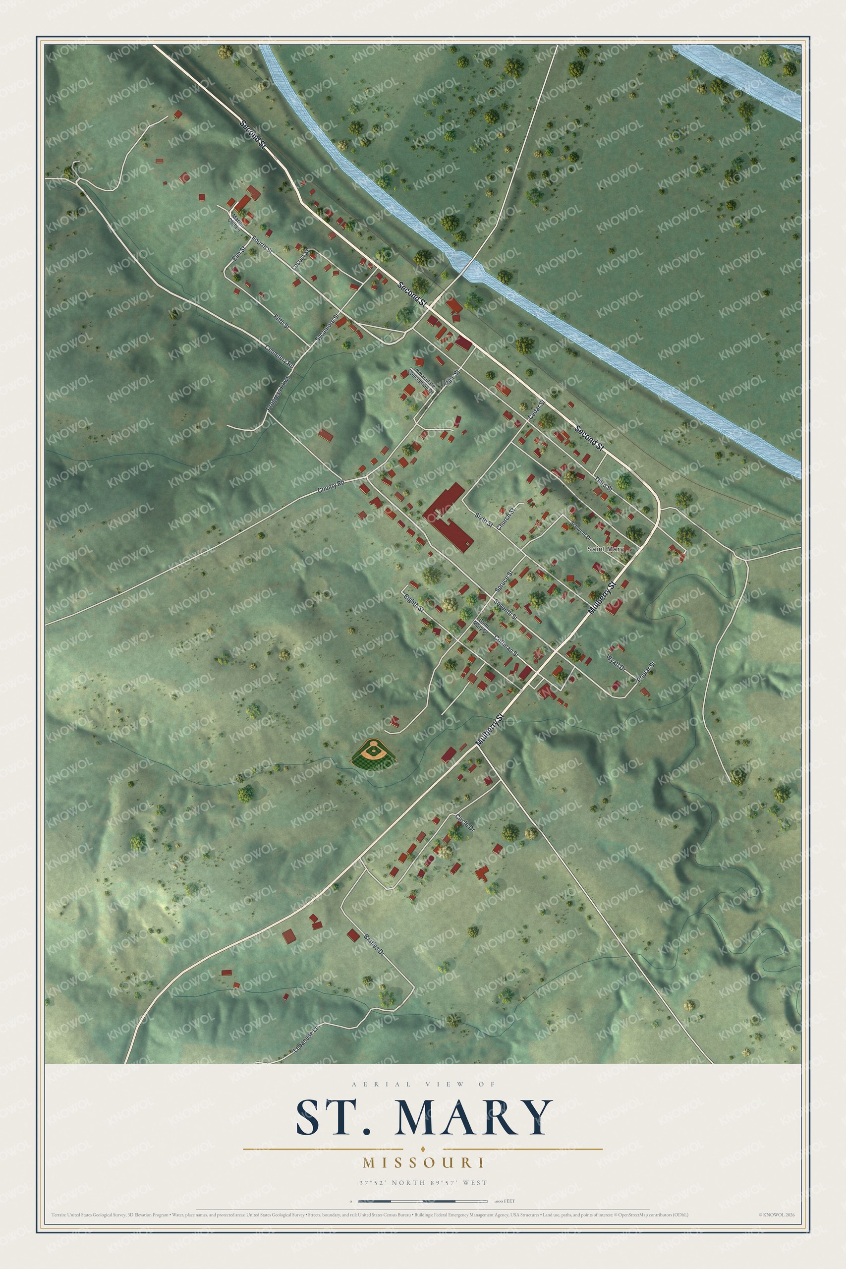 Watermarked full-map preview of St. Mary, Missouri