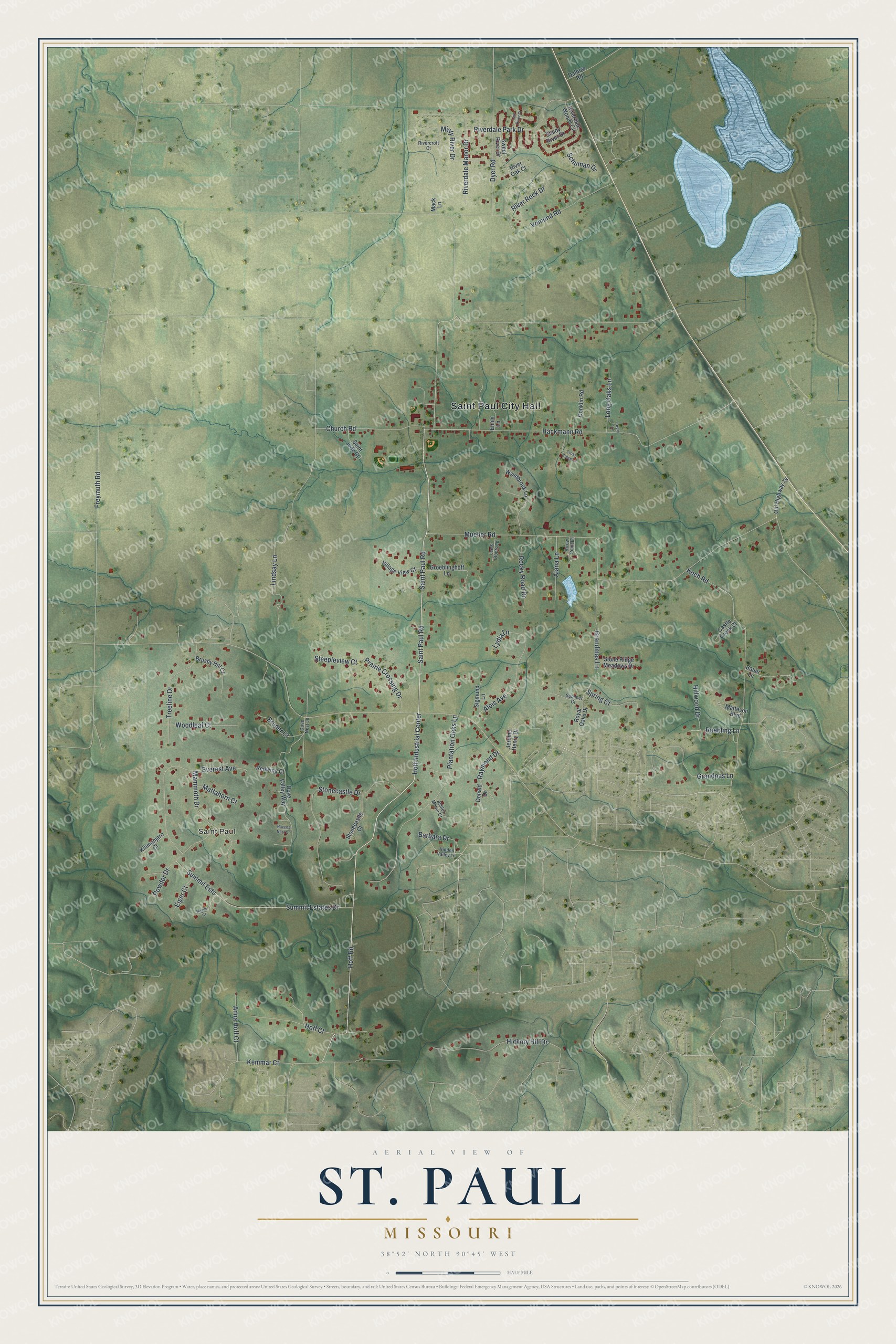 Watermarked full-map preview of St. Paul, Missouri