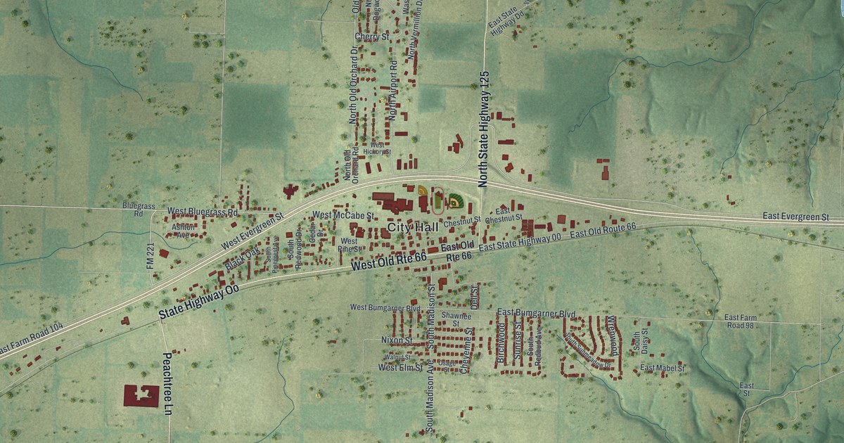 Map of Strafford, Missouri in 2026