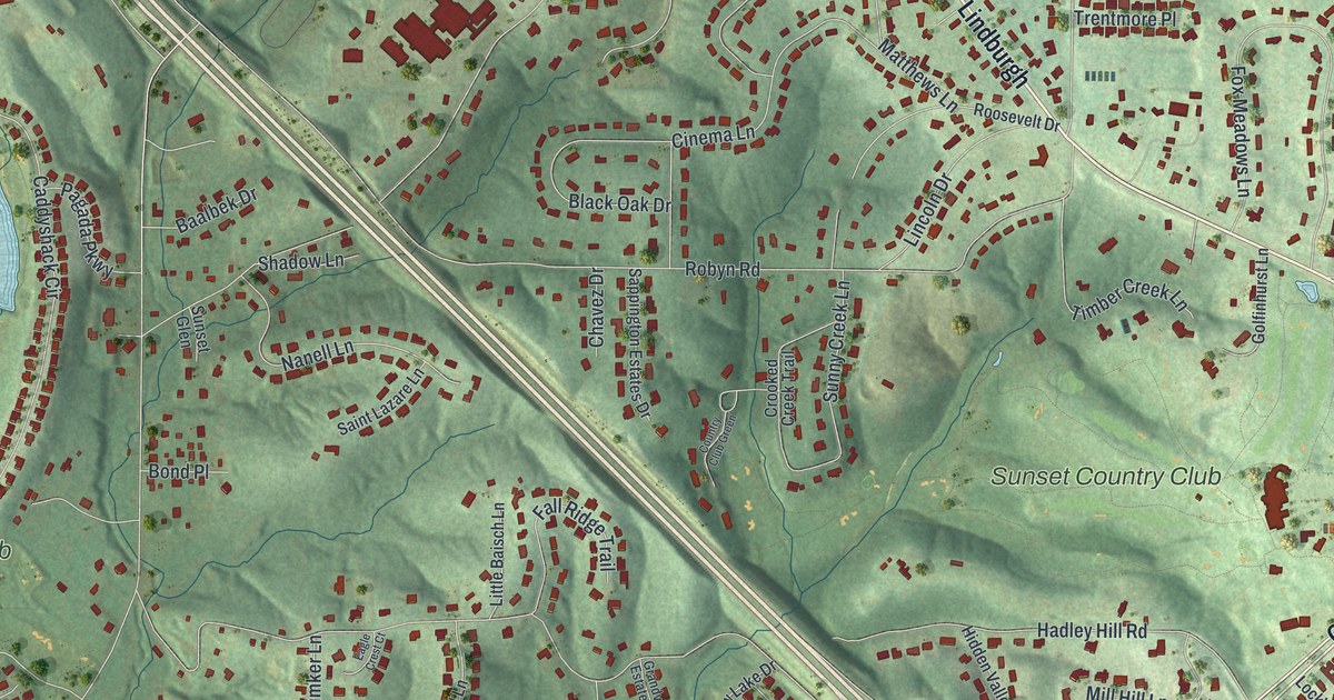 Map of Sunset Hills, Missouri in 2026