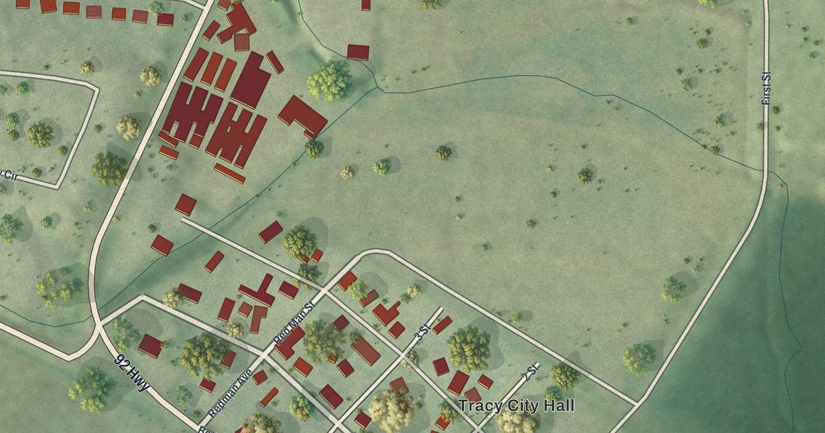 Map of Tracy, Missouri in 2026