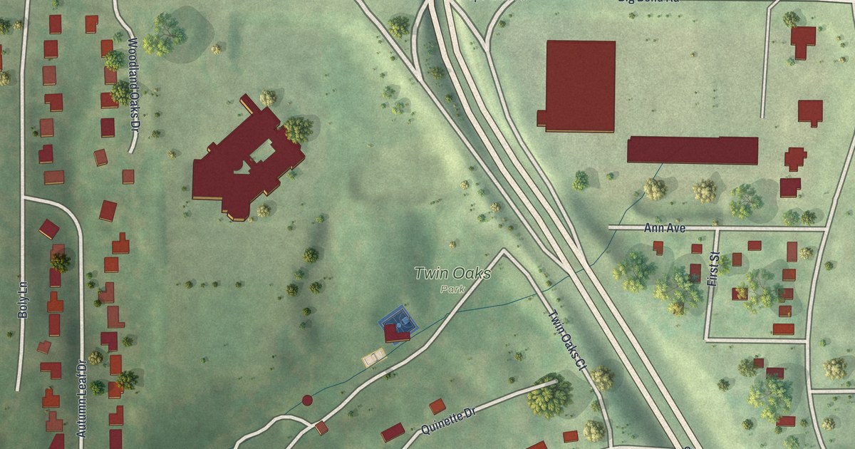 Map of Twin Oaks, Missouri in 2026