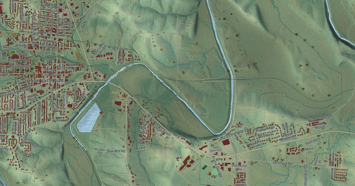 Map of Union, Missouri in 2026