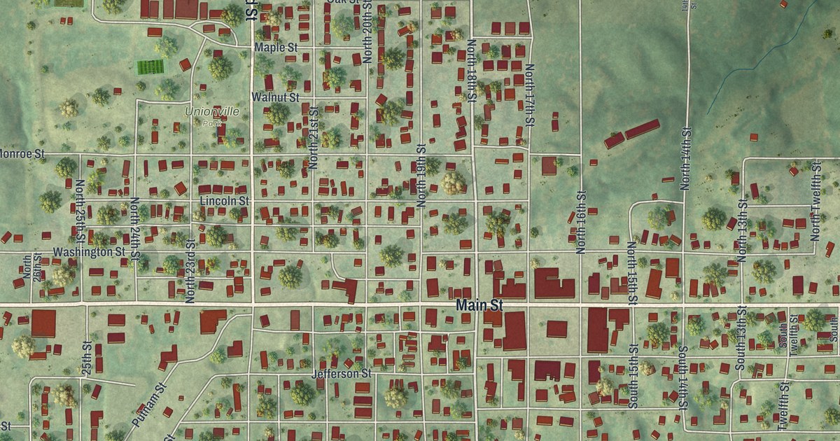 Map of Unionville, Missouri in 2026
