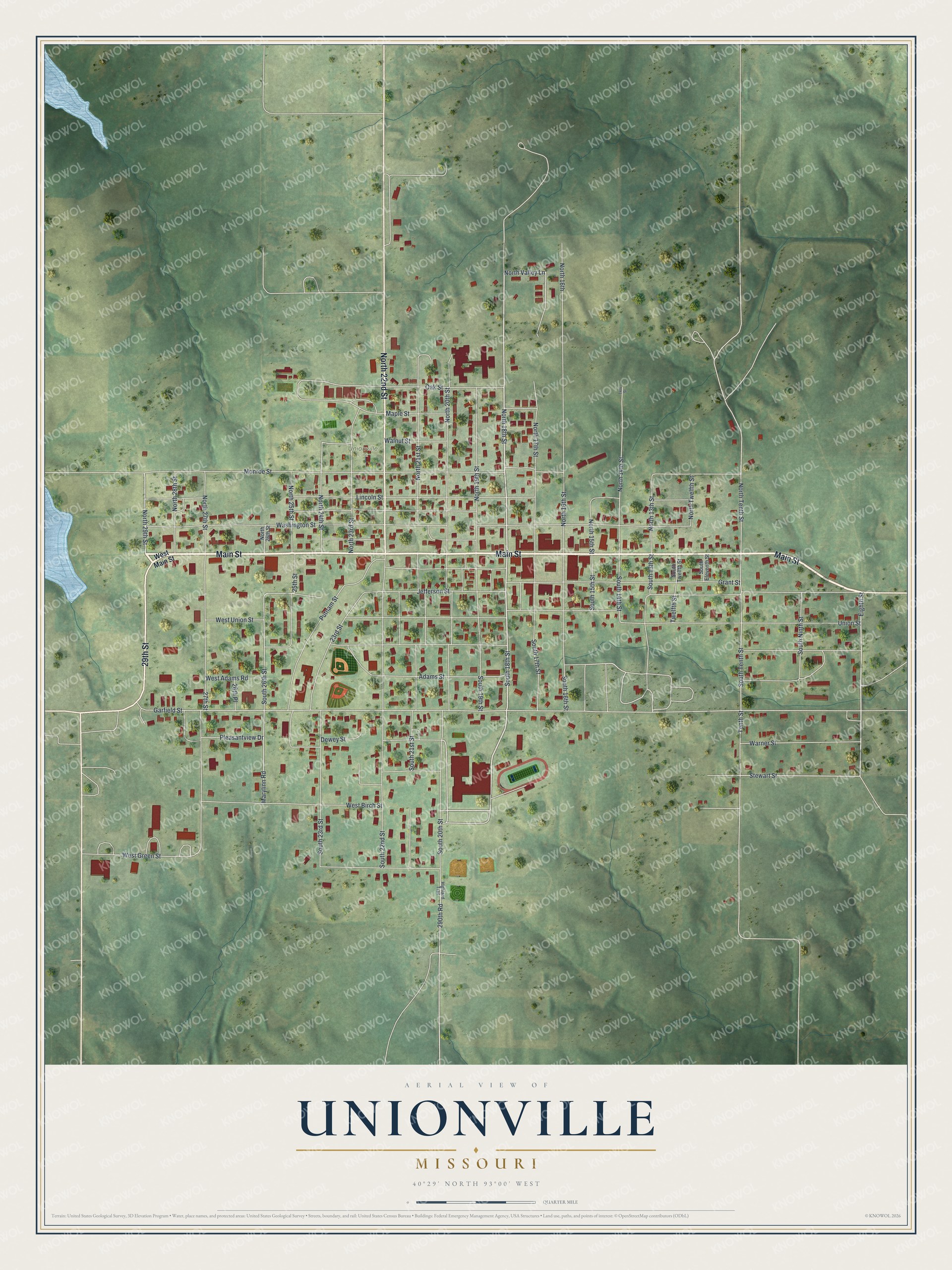 Watermarked full-map preview of Unionville, Missouri