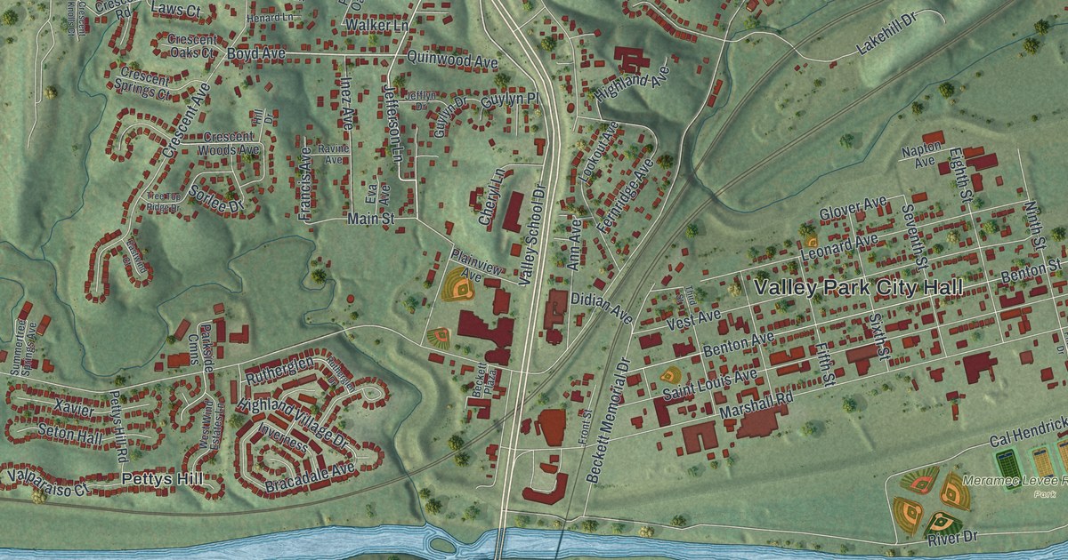 Map of Valley Park, Missouri in 2026