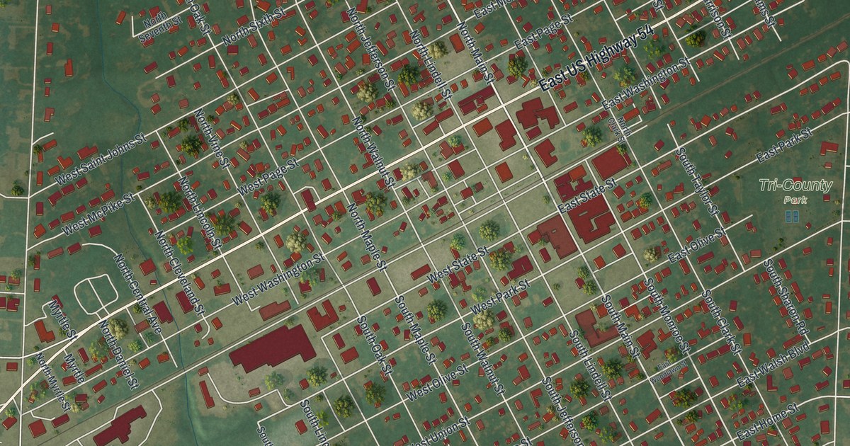 Map of Vandalia, Missouri in 2026