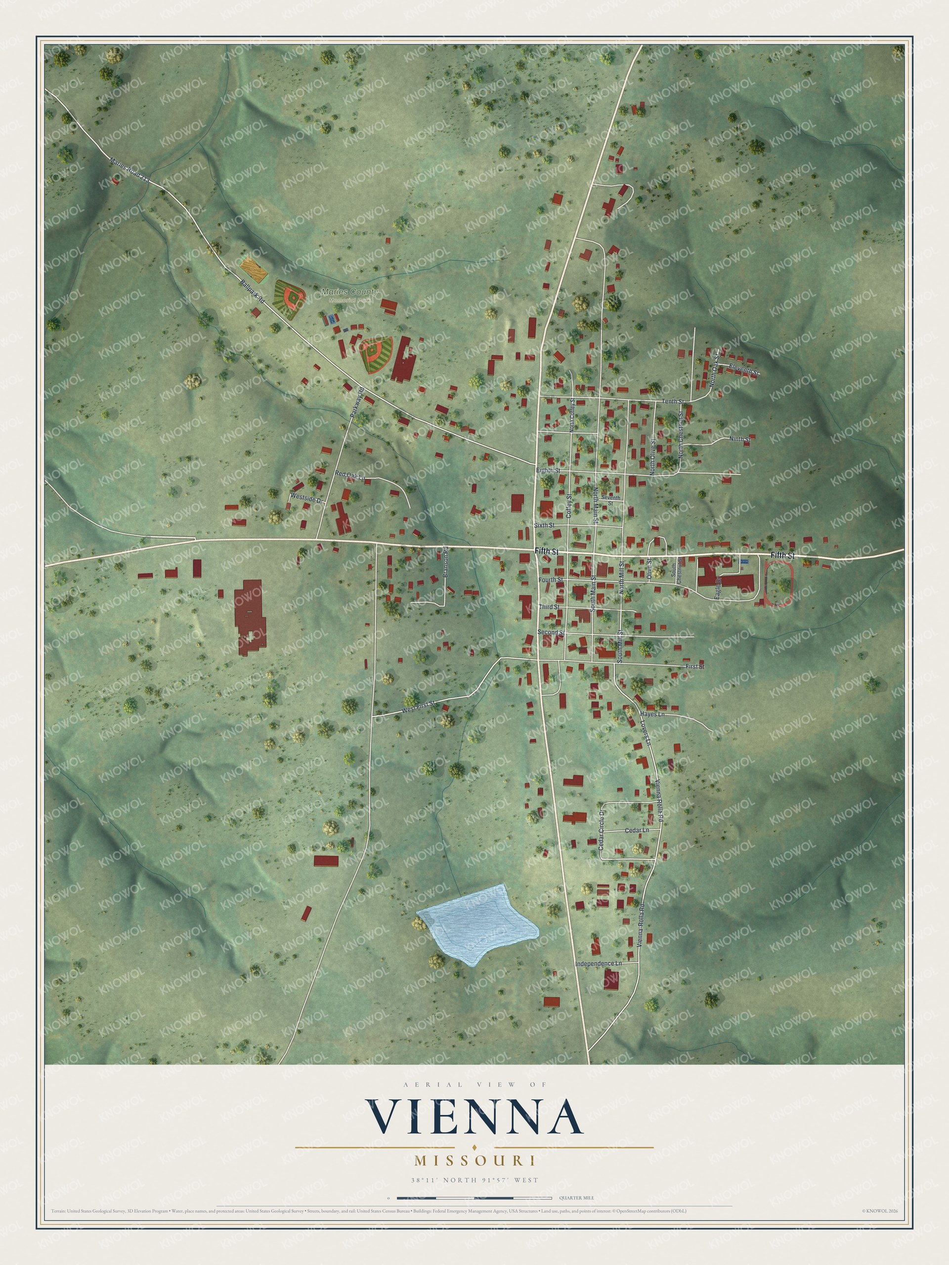 Watermarked full-map preview of Vienna, Missouri