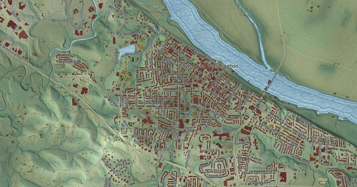 Map of Washington, Missouri in 2026