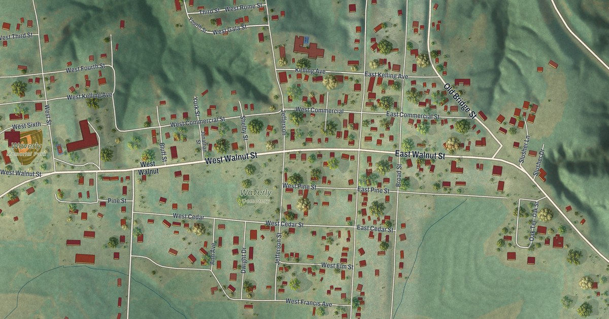 Map of Waverly, Missouri in 2026