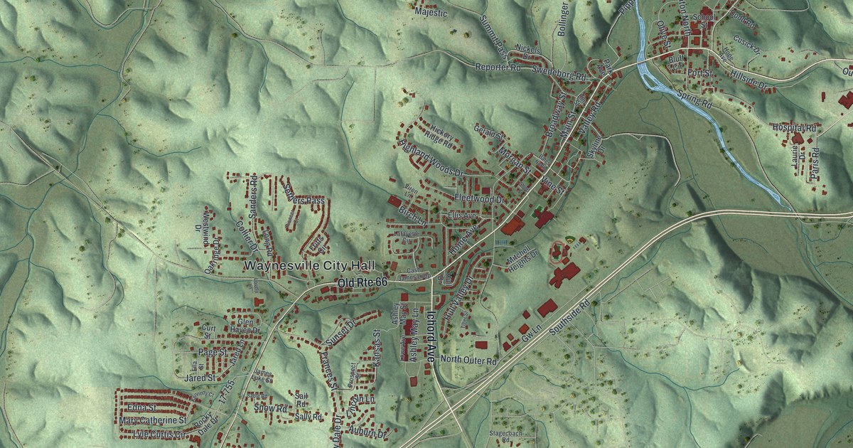 Map of Waynesville, Missouri in 2026