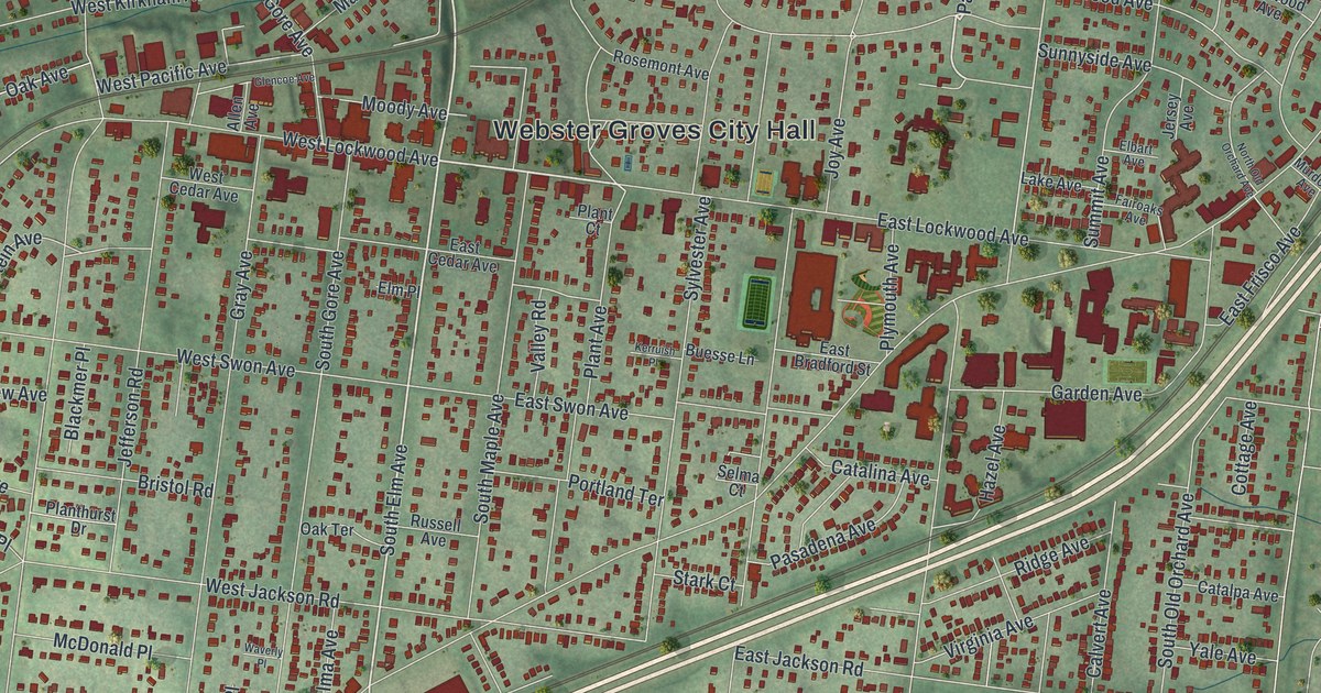Map of Webster Groves, Missouri in 2026