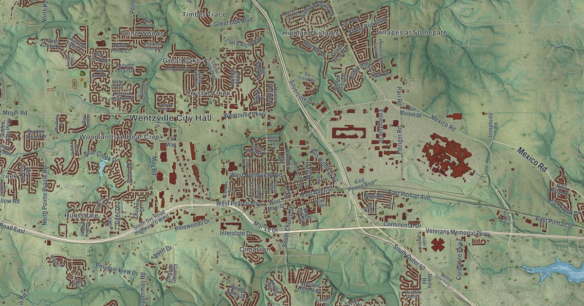Map of Wentzville, Missouri in 2026