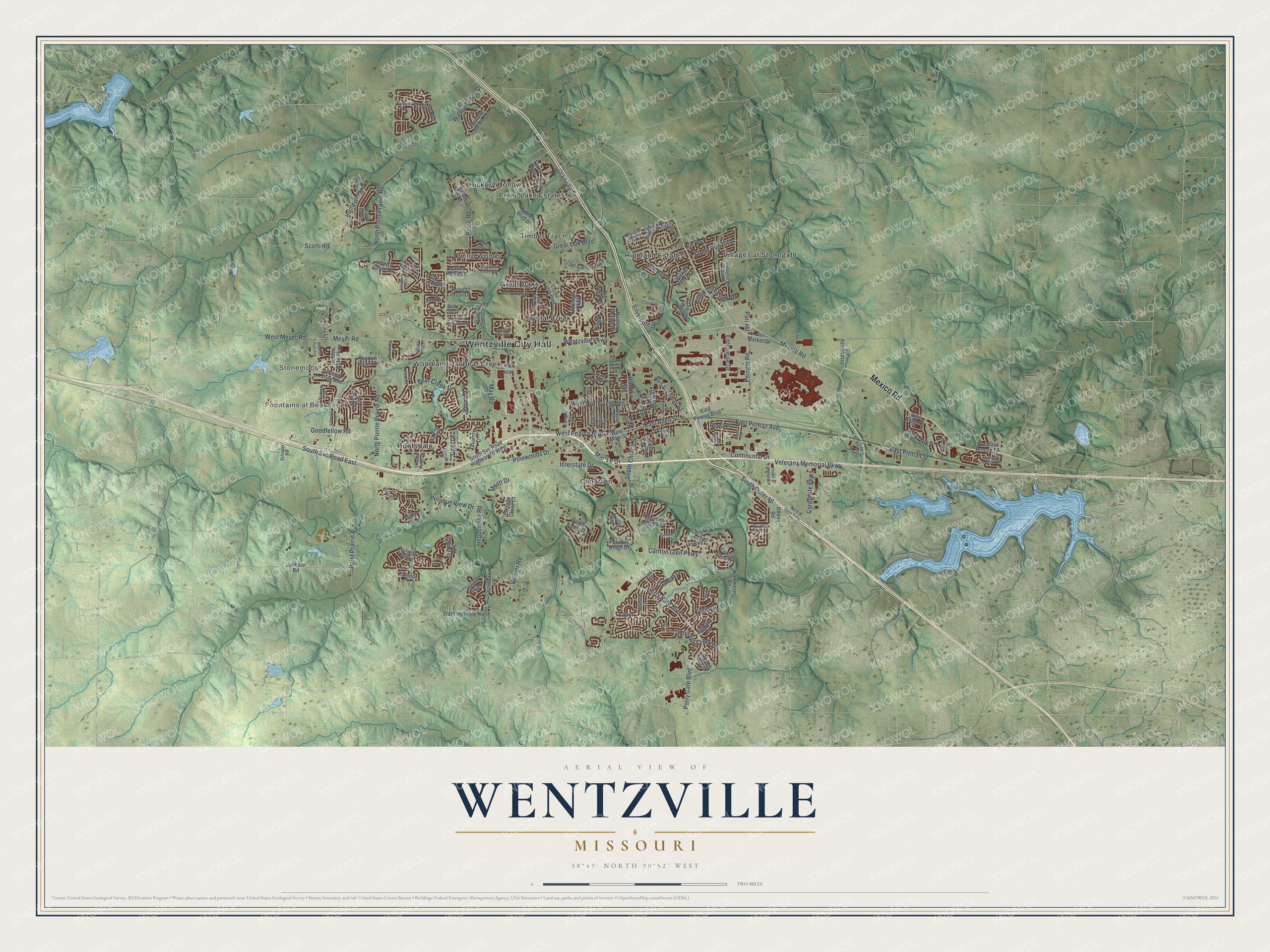 Watermarked full-map preview of Wentzville, Missouri