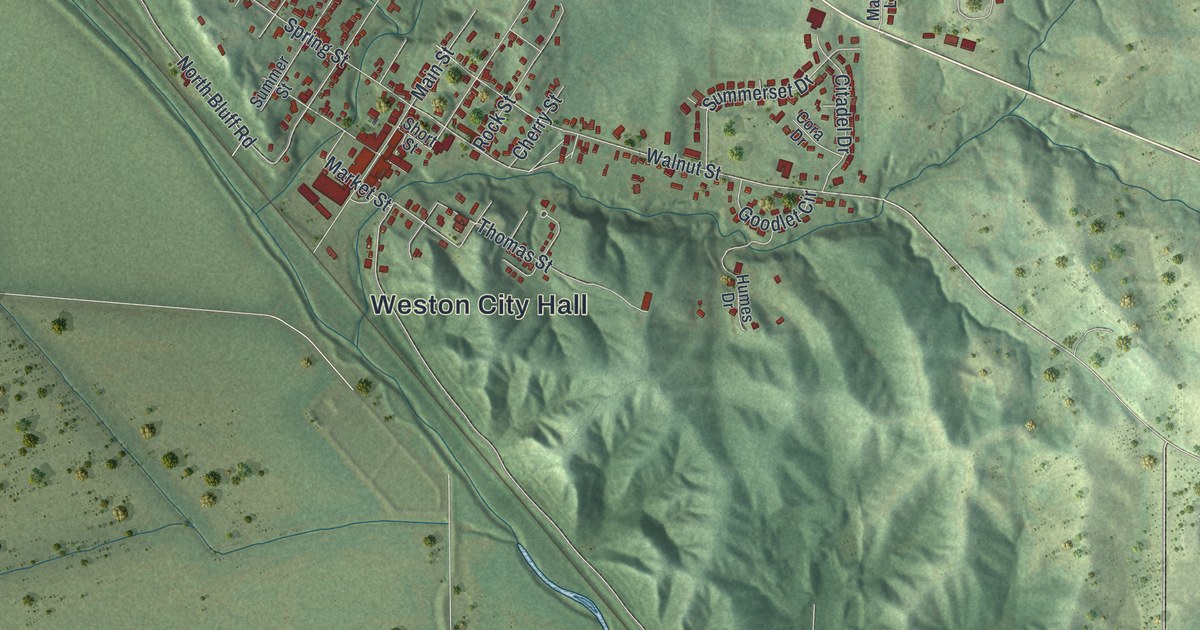 Map of Weston, Missouri in 2026