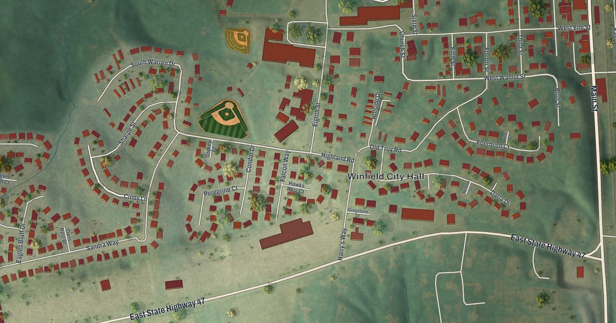 Map of Winfield, Missouri in 2026