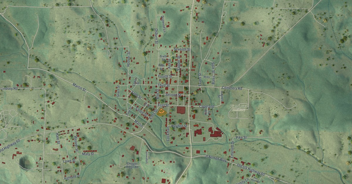 Map of Winona, Missouri in 2026