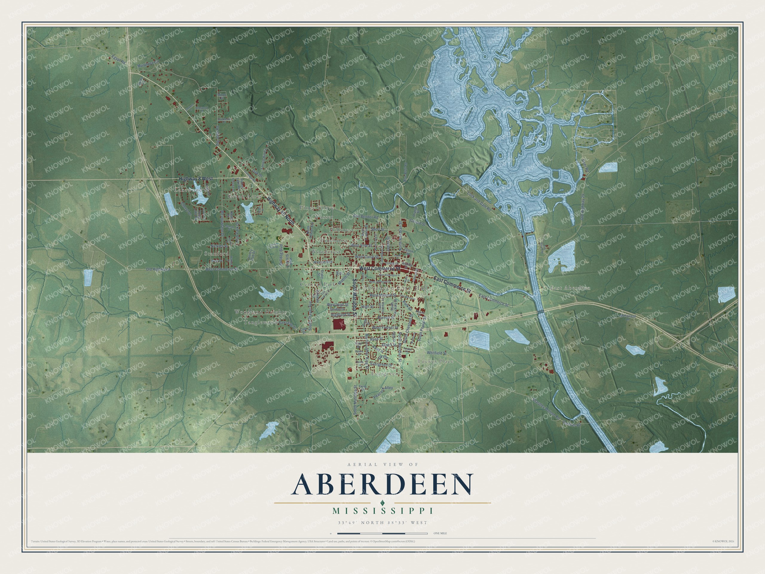 Watermarked full-map preview of Aberdeen, Mississippi