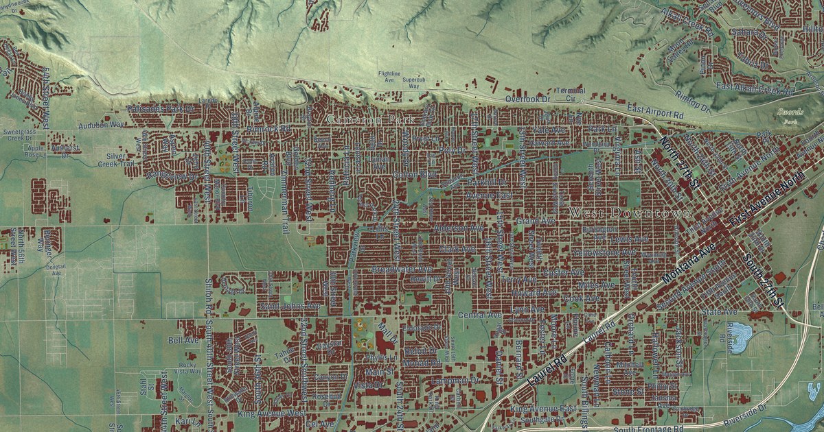 Map of Billings, Montana in 2026