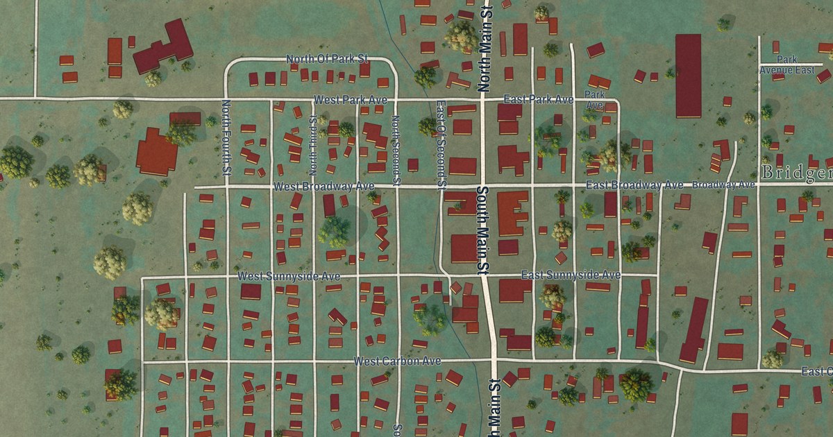 Map of Bridger, Montana in 2026