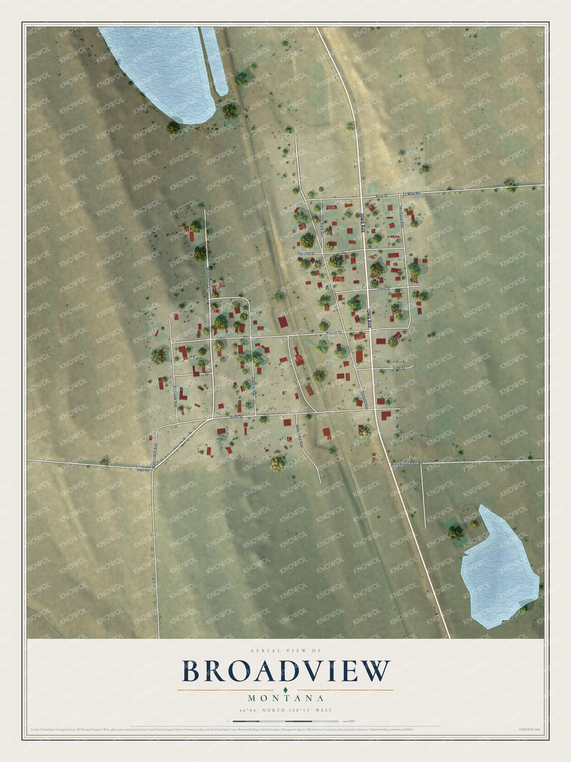 Watermarked full-map preview of Broadview, Montana
